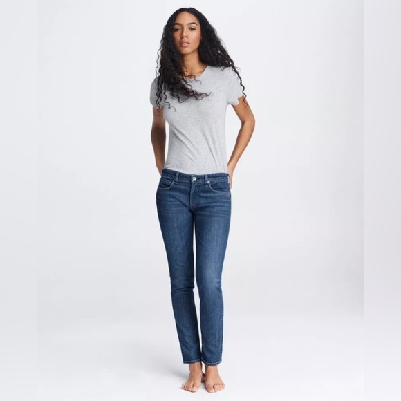 NWT Rag Bone $225 Dre Low Rise Slim Boyfriend Jeans Blue Denim